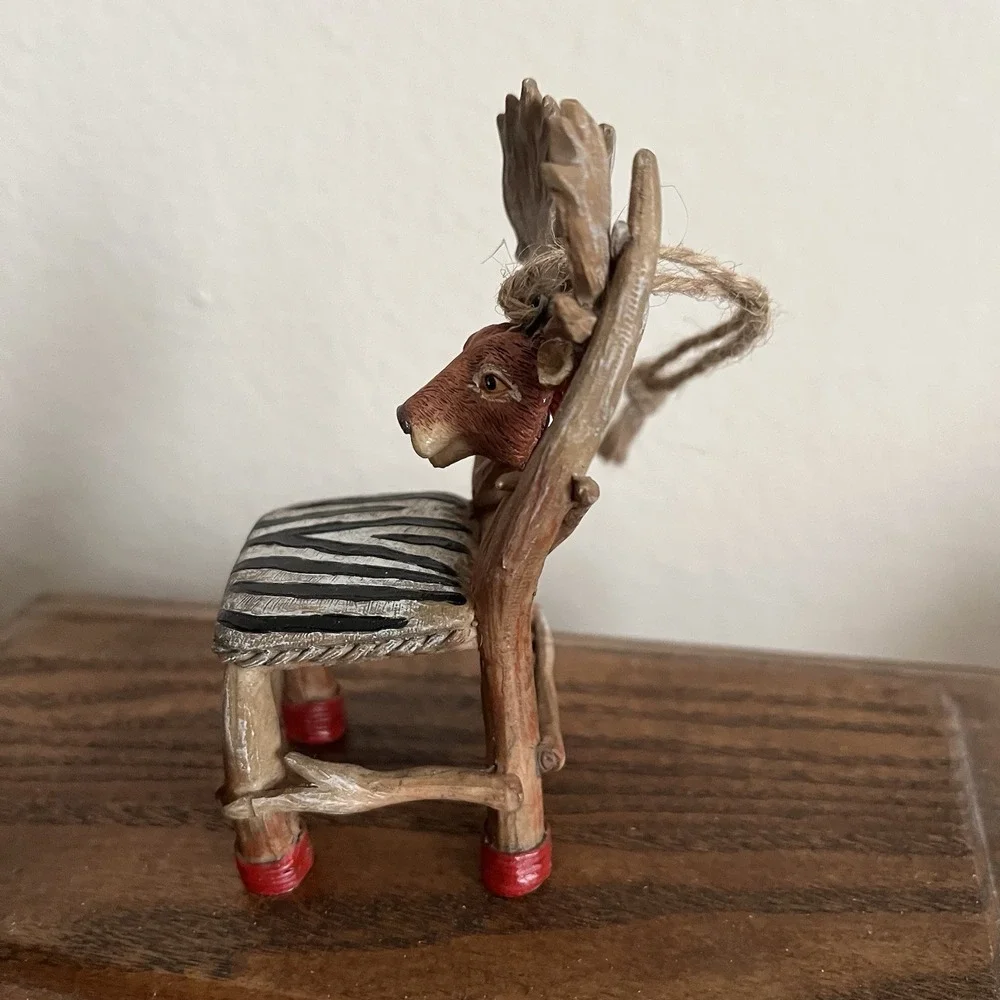 Moose Elk Deer Head Antler‎ Chair Christmas Ornament Hunting Cabin Decor Holiday